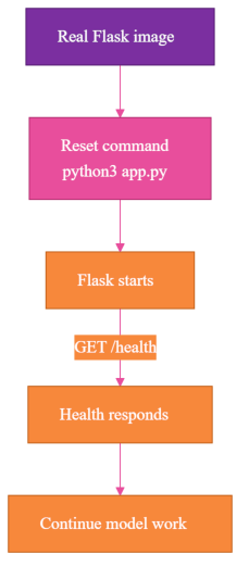 Surprise 4 fix: reset the container command to python3 app.py so Flask starts, /health responds, and model work continues